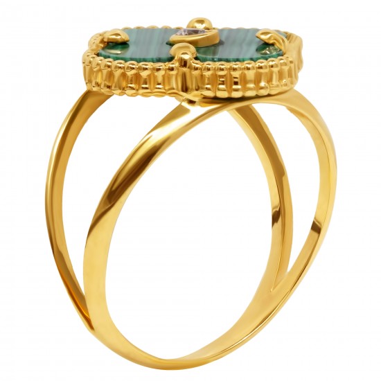 Золотой комплект, кольцо и серьги, арт. 160621.04.10