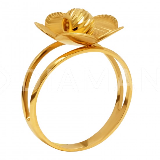 Золотой комплект, кольцо и серьги, арт. 160621.04.14