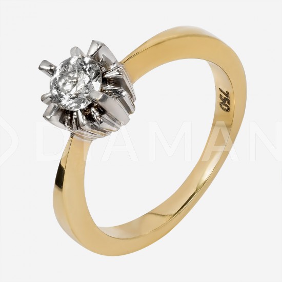 Золотое помолвочное кольцо с бриллиантом, арт. 170421.04.01