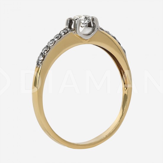 Золотое кольцо с бриллиантом, арт. 170421.04.02 