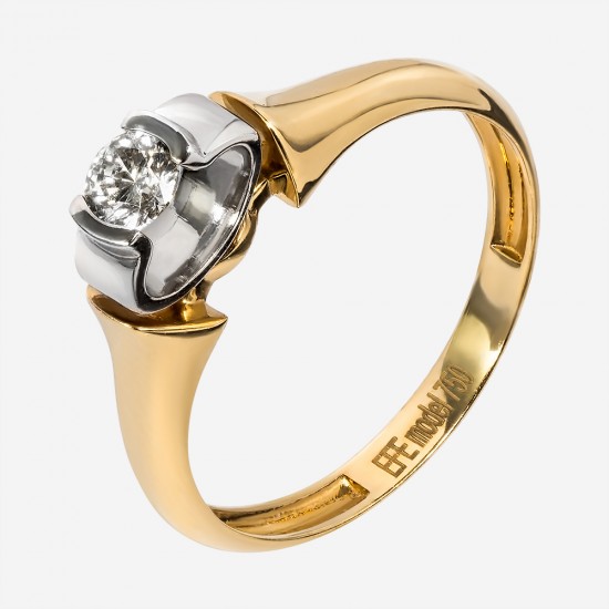 Золотое помолвочное кольцо с бриллиантом, арт. 170421.04.03