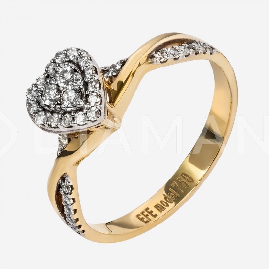 Золотое кольцо с бриллиантом, арт. 170421.04.04