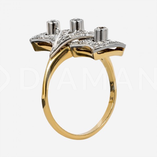 Золотое кольцо с бриллиантом, арт. 170421.04.07