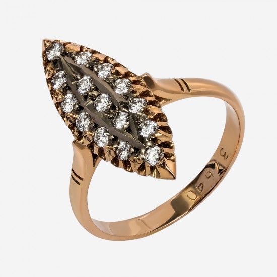Золотое кольцо с бриллиантом, арт. 170421.04.09