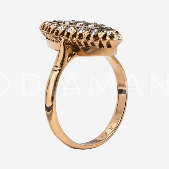Золотое кольцо с бриллиантом, арт. 170421.04.09