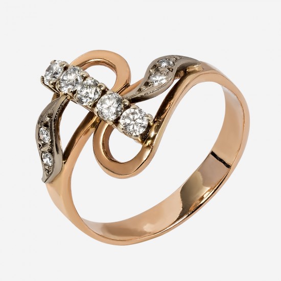 Золотое кольцо с бриллиантом, арт. 170421.04.11