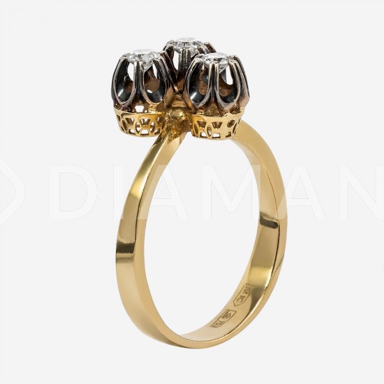 Золотое кольцо с бриллиантом, арт. 170421.04.18