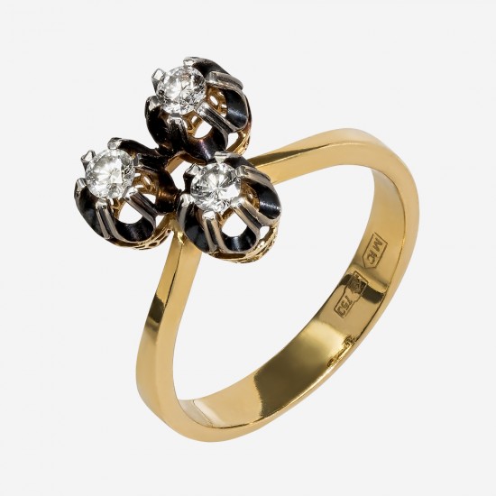 Золотое кольцо с бриллиантом, арт. 170421.04.18