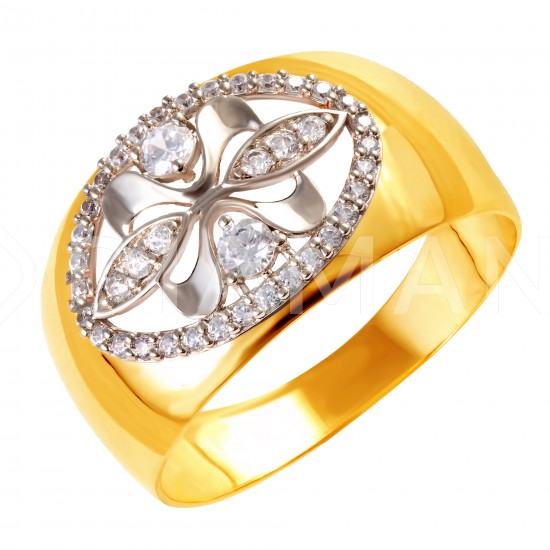 Золотое кольцо с цирконием арт. 171021.09.33.пе-38