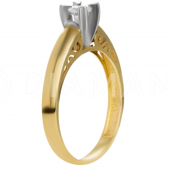 Золотое помолвочное кольцо, арт. 180821.07.03