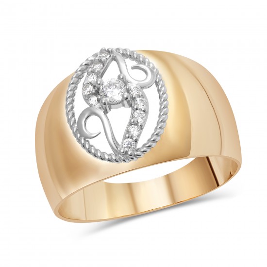 Золотое кольцо с цирконием арт. 181121.09.24