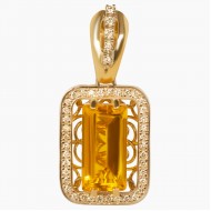 Золотая подвеска с цитрином и бриллиантом, арт. 200421.04.08
