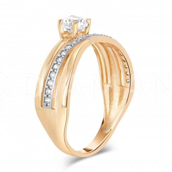 Золотое кольцо с цирконием арт. 201221.10.24-33
