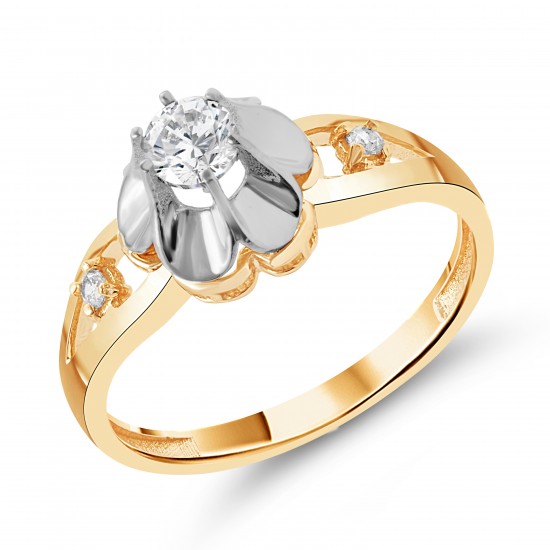 Золотое кольцо с цирконием арт. 201221.10.25