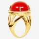 Золотой комплект, кольцо и серьги с кораллом, арт. 210421.04.01