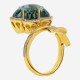 Золотой комплект, кольцо и серьги с топазом и бриллиантом, арт. 210421.04.12