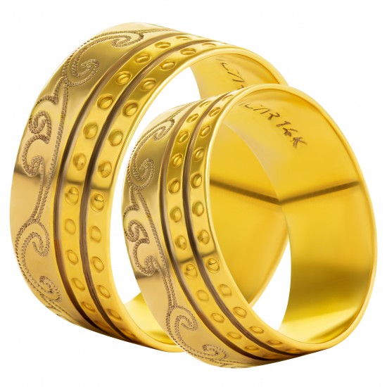 Золотое обручальное кольцо, арт. 230821.07.03