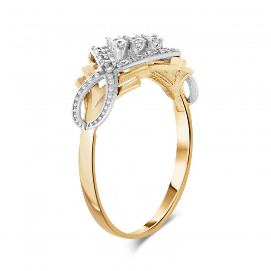 Золотое кольцо с цирконием арт. 300122.11.13