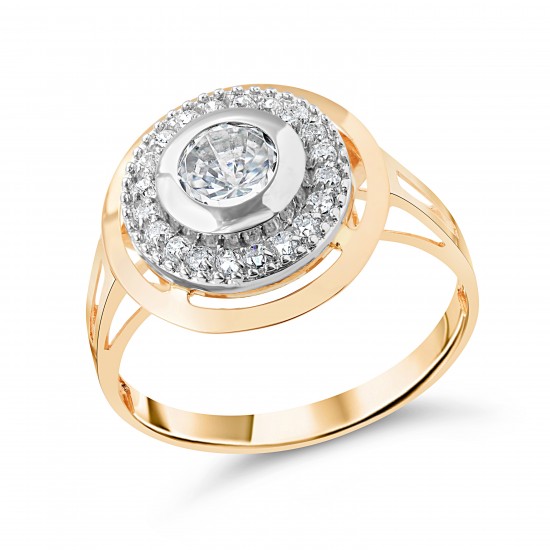 Золотое кольцо с цирконием арт. 300122.11.21