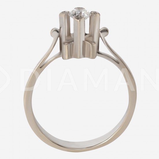 Золотой комплект, кольцо и серьги с бриллиантом, арт. 300321.03.03