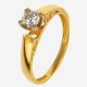 Золотой комплект, кольцо и серьги с бриллиантом, арт. 300321.03.04