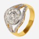 Золотой комплект, кольцо и серьги с бриллиантом, арт. 300321.03.09