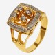 Золотой комплект, кольцо и серьги с бриллиантом, арт. 300321.03.12