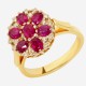 Золотой комплект, кольцо и серьги с рубином, арт. 310321.03.09