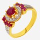 Золотой комплект, кольцо и серьги с рубином, арт. 310321.03.12