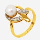 Золотой комплект, кольцо и серьги с жемчугом, арт. 310321.03.15